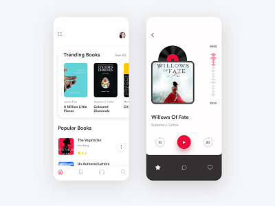 Book Application Design app design audio app audio player audiobook book application design mobile app design popular book app trending book application design user experience user interface