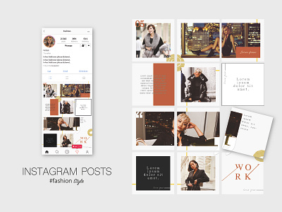 Instagram Template Set branding design illustration ios mobile photoshop