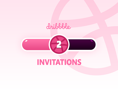 2 Dribbble Invitations! design dribbble invitation dribbble invite dribbble tickets invitation invitation tickets invitations invites loading pink ticket welcome shot