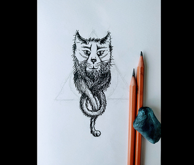 Cat mark tattoo drawing liner tattoo tattoo art