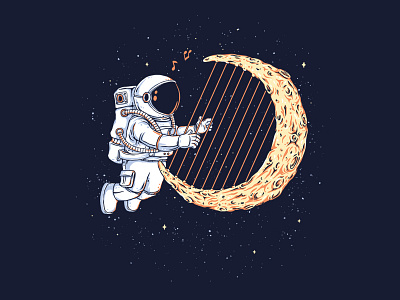 Space Melody artwork astronaut cartoon cartoons clothing design drawing fun funny geek illustration illustrator music music player sci fi space t shirt t shirt design t shirt illustration tshirt