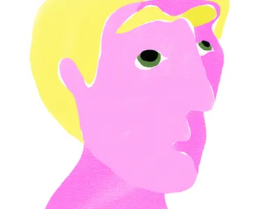 man calls to heaven cool green haha look man man cartoon pink sketch style texture up yellow
