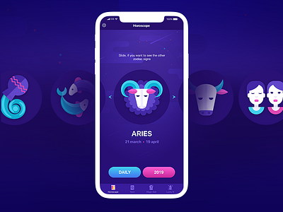 horoscope illustration logo mobile app mobile app design mobile ui