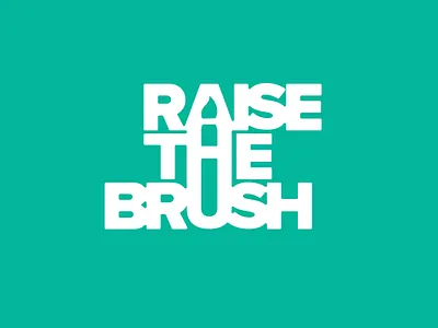Raise the Brush branding design icon illustration logo typography vector
