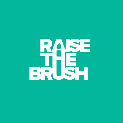 Raise the Brush branding design icon illustration logo typography vector