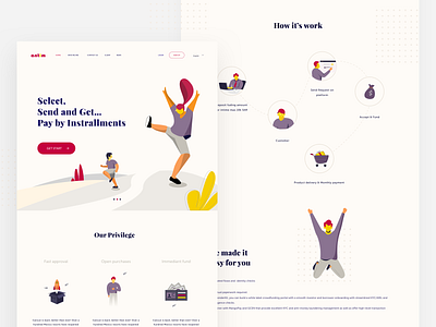 Landing Page - Pay by installments art branding design ecommerce illustration art illustrator landingpage shopping vector webdesign