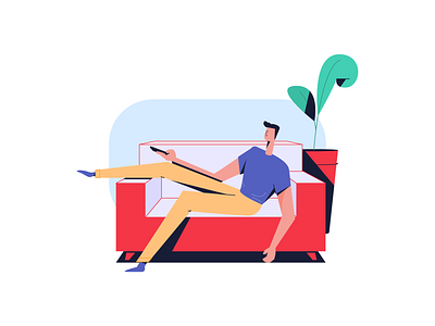 Tv Guy character design character illustration couch guy couch guy tv illustration living living room man sitting man tv single single life sofa student student life television vector character vector man watching tv