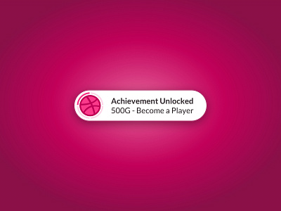 Hello, Dribbble! achievement first shot firstshot hello dribbble hellodribbble pink sketch unlocked xbox