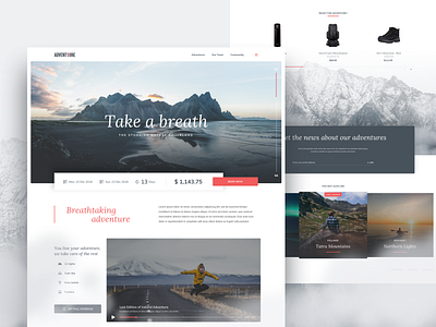 Your Next Adventure concept ecommerce landing landing page layout stxnext travel ui webdesign