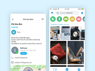 Vidpost android app app design ios ui ux