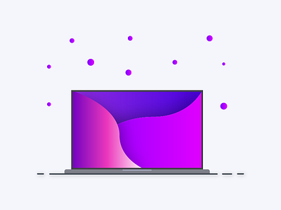 Laptop illustration design flat gradient illustration minimal vector