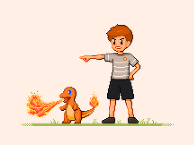 Pokemon Trainer illustration painting pixel pixel art pokemon