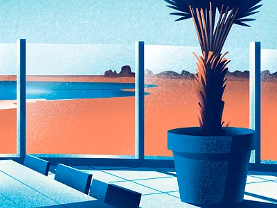 Beachclub Lemmer beach illustration palmtree summer