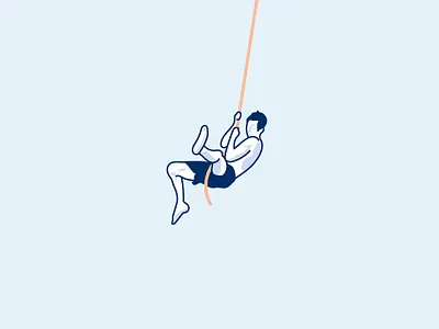 Florida Man — Bob's Riverplace blue florida illustration man mono monoline rope swim swing