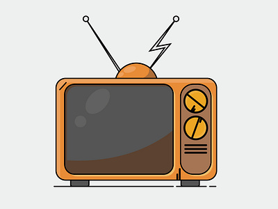 Old TV background design flat illustration old tv ui vector