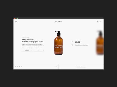 The Gentry Visual Identity — Web / PDP branding digital layout minimal pdp product product design product display responsive typography ui ux web website