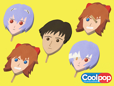 Neon Genesis Evangelion Popsicles #1 anime digital illustration digital portrait evangelion ice cream illustration digital neon genesis evangelion pop art popsicle popsicles portrait