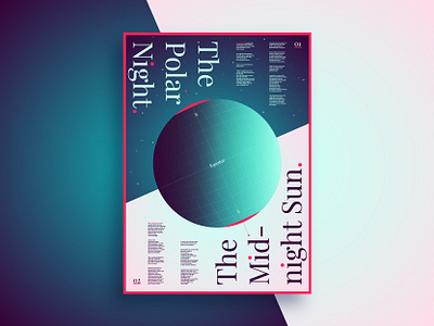 Polar Night / Midnight Sun Poster day design earth midnight night polar poster space sun typography vector