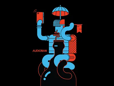 Audioban Characters 2 artwork audioban beer burak beceren character design design doodle drinking with straw flat graphic design illustration music rocker selfie sitting on the shoulders vector watching concert