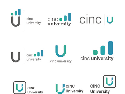 CINC University Logo branding design flat logo minimal type vector