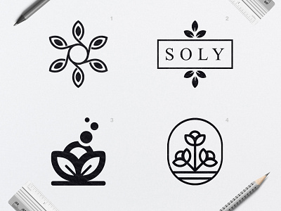 Soly | Logo Design brand brand identity branddesign branding branding design cosmetic logo design flower branch flower logo graphic design handmade logo logodesign logotype magnolia logo nature nature logo organic