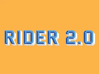 Rider 2.0 Sticker 3d branding design illustration lettering logo typogaphy vector