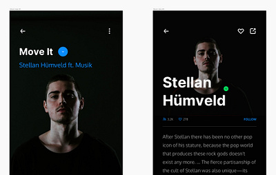 Built with Cabana - Artist Profile design system music music app sketch sketch app ui