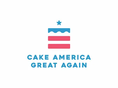 Cake America Great Again Logo Design america bakery blue branding cake equality flag logo michigan red star white yummy