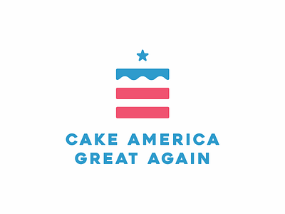 Cake America Great Again Logo Design america bakery blue branding cake equality flag logo michigan red star white yummy