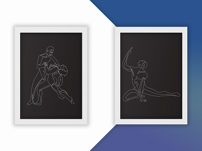 Line Work #2 dance dancers dancing design illustration illustrator line drawing linework man outlines series simple single line woman