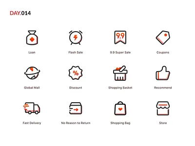 014-Online Shopping Icon cash loan coupons delivery design discount fast delivery flash sale global mall icon illustration loan online shopping recommend return shop shopping bag shopping basket store super sale ui