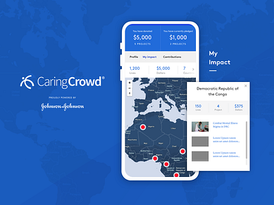 CaringCrowd - My Impact caringcrowd fundraising healthcare mobile ui uiux web