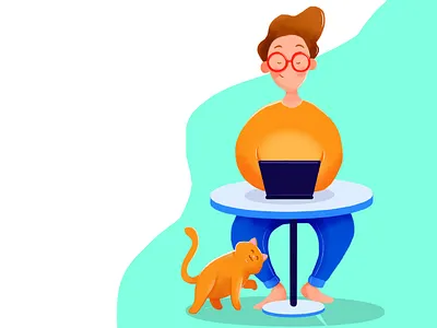 working affinity design cartoon character illustration vector