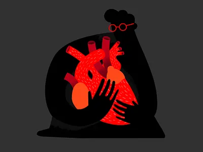 Heart Illustration grain heart heartbeat illustration minimal vector