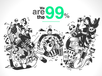 We are the 99% adobe adobe illustrator adobeillustrator creative design filmakers illstration illustration illustrator independent movies mowies team teamwork vector vector illustration vectorart