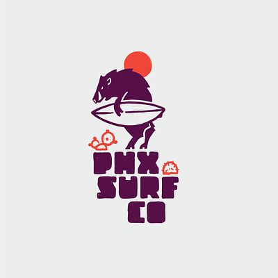 Phoenix Surf Company anachronism cactus identity javalina logo phoenix surf surfing