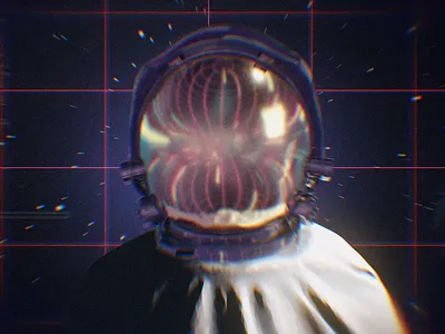 Spaceman 3d astronaut blue c4d design model nasa retro space tv