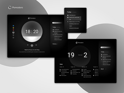 Pomodoro : Task App UI Design app clean dark pomodoro task time ui