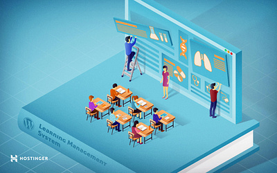 Featured Image - Wordpress lMS plugins isometric illustration lms wordpress