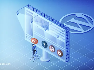 Featured Image - Plugin social media icons for Wordpress illustration isometric illustration wordpress