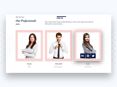 Meet The Team design flat ui web