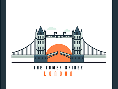 The Tower Bridge of LONDON bridges design graphic icon illustrations landmark london ui vector