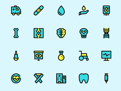 Medical Icon blue filled icon icon set medic medical medical icon pixel perfect yellow
