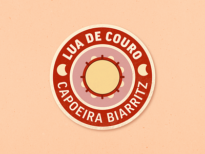 Lua de Couro - Capoeira Biarritz badge biarritz capoeira euskadi illustrator logo logo design retro sports sports logo texture