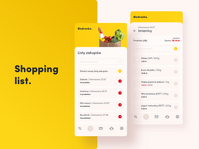 Shopping list add biedronka concept design list mobile mobile design mobile ui price redesign redesign concept shopping shopping list ui