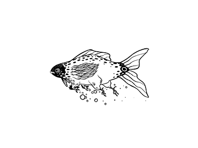Scream Powered black chicken dark goth humor scream silly swim underwater