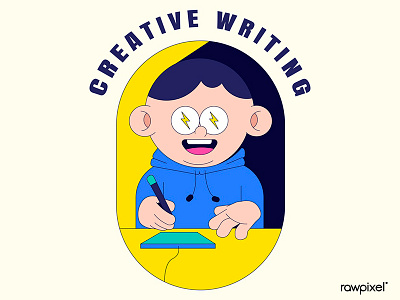 Creative writing badge design vector design icon illustration logo vector