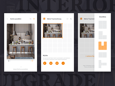 Interior design & moodboard app app mobile ui