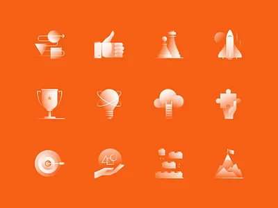 Alpha Icons / Concepts Set abstract business concept design flat goal gradient icon illustration logo market marketing mission set simple startup success symbol vector vision