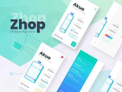 Zhop App Shopping Cart | Zalepik cart flat design gradient gradient color gradients mobile mobile app mobile ui modern shop shopping cart uiux zalepik